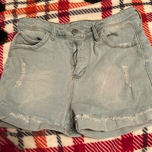high rise jean shorts